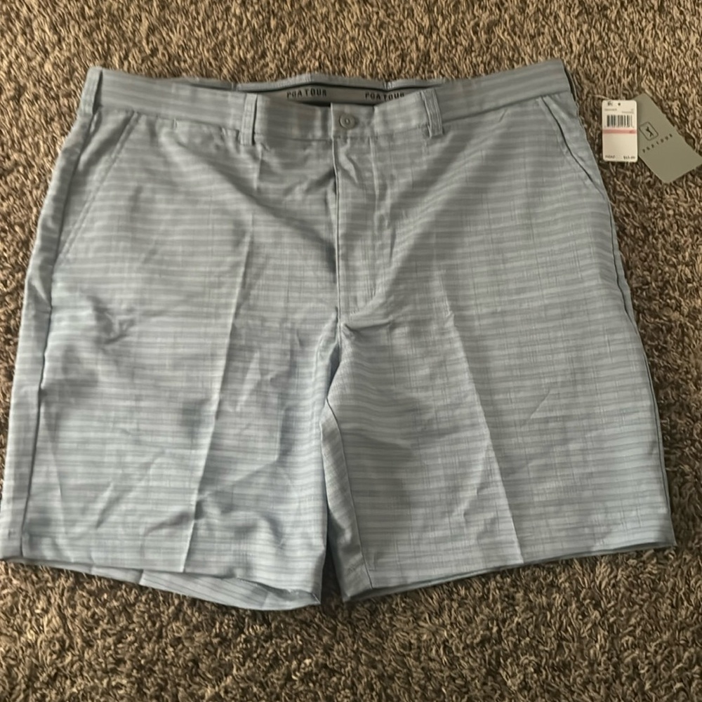 Brand new PGA short light blue striped color ready for the summer